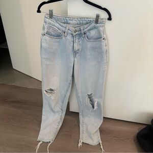 GAP Light Wash Distressed Barrel Jeans